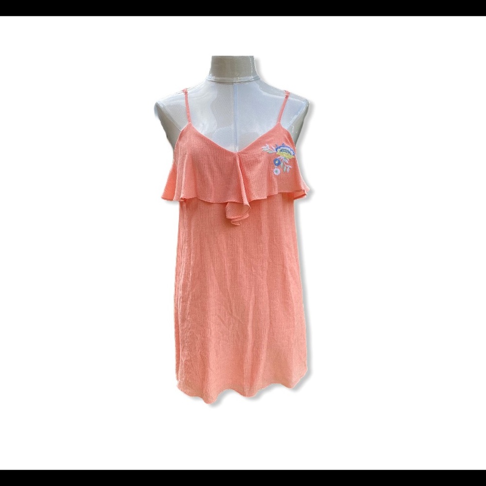 Everly Gauzy Embroidered Spaghetti Strap Dress NWT